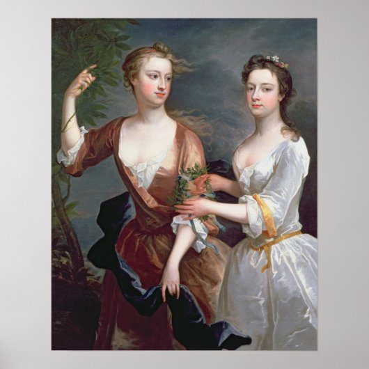 Martha en Teresa Blount, 1716 Poster (Voorkant)