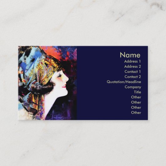 Martha Mansfield, stille filmster Visitekaartje (Voorkant)