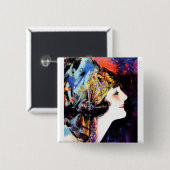 Martha Mansfield Vierkante Button 5,1 Cm (Voorkant /achterkant)