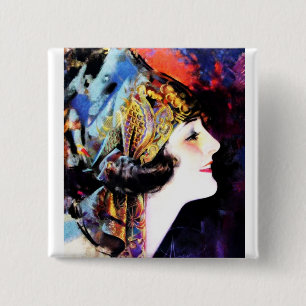 Martha Mansfield Vierkante Button 5,1 Cm