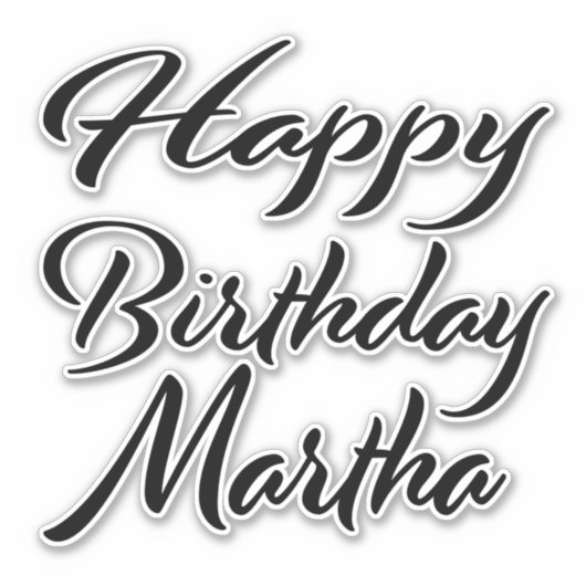 Martha Name Vorname black Sticker Geburtstag (Voorkant)