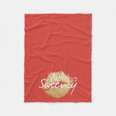 Martha Sweeney Gold Lips Fleece Blanket Deken (Voorkant)