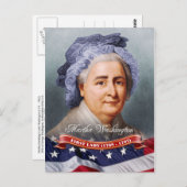 Martha Washington, First Lady of the U.S. Briefkaart (Voorkant / Achterkant)