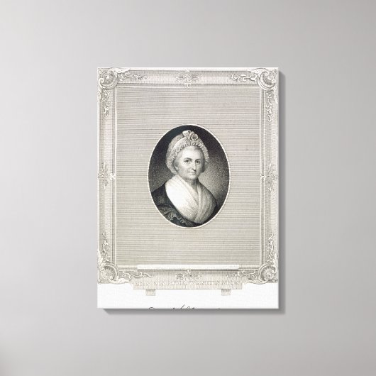 Martha Washington, gegraveerd door James Barton Lo Canvas Afdruk (Voorkant)
