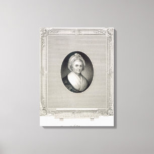 Martha Washington, gegraveerd door James Barton Lo Canvas Afdruk