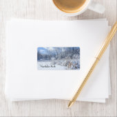 Marthaler Park Bevroren Pond en Bomen Etiket (Insitu)