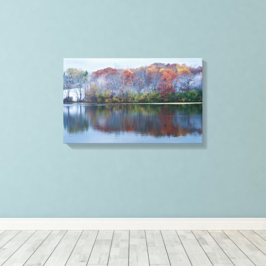 Marthaler Park Snowy Autumn Morning Canvas Afdruk (Insitu (Houten vloer))