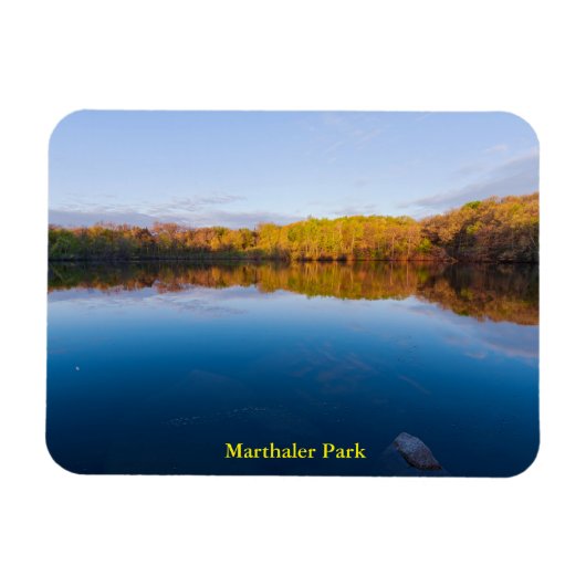 marthaler park sunrise en reflecties magneet (Horizontaal)