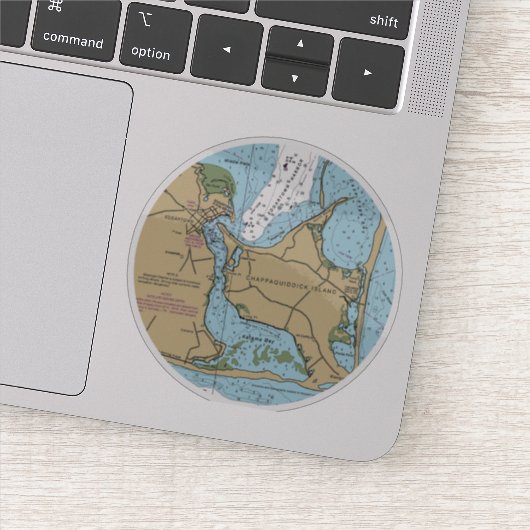 Marthas Vineyard and Chappaquiddick Chart Sticker (Detail)