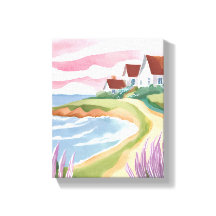 Martha's Vineyard | Aquarel Strandpad Schilderij