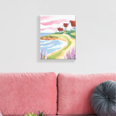 Martha's Vineyard | Aquarel Strandpad Schilderij Canvas Afdruk (Insitu (Woonkamer))
