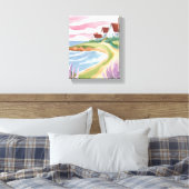 Martha's Vineyard | Aquarel Strandpad Schilderij Canvas Afdruk (Insitu (Slaapkamer))