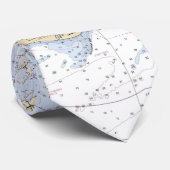 Martha's Vineyard Authentic Nautical Chart Stropdas (Opgerold)