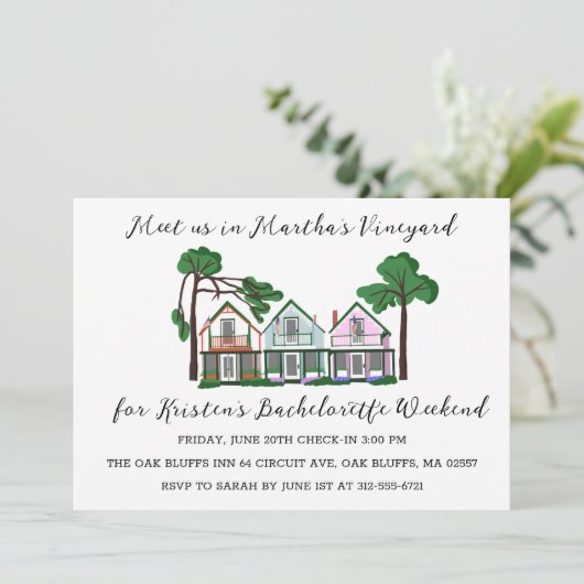 Martha's Vineyard Bachelorette Meisjes Weekend Kaart (Staand voorkant)