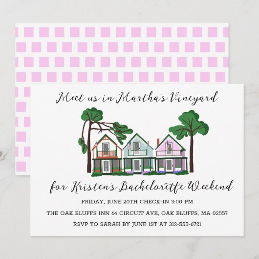 Martha's Vineyard Bachelorette Meisjes Weekend Kaart (Voorkant / Achterkant)