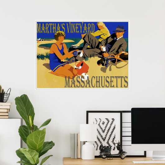  Martha's Vineyard Beach Scene Poster (Thuiskantoor)