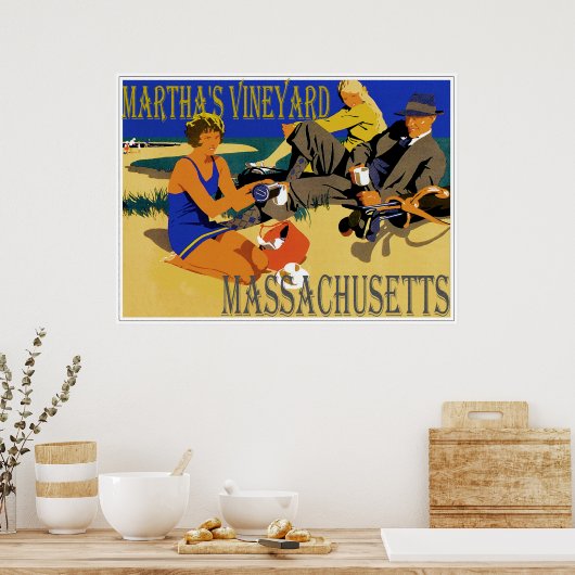  Martha's Vineyard Beach Scene Poster (Keuken)