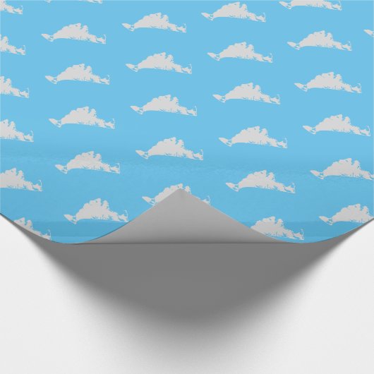 Martha's Vineyard Blue and Grey Map Cadeaupapier (Hoek)
