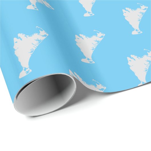 Martha's Vineyard Blue and Grey Map Cadeaupapier (Rol Hoek)