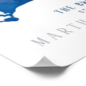 Marthas Vineyard Blue Map Familie opgericht Poster (Hoek)