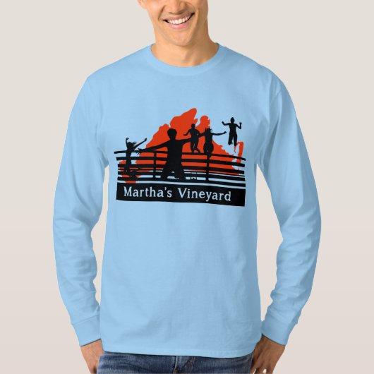 Martha's Vineyard Bridge Jump Lange hoes T-shirt  (Voorkant)