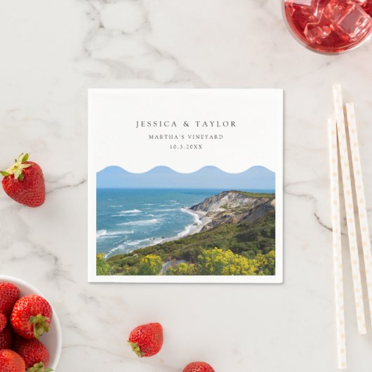 Martha's Vineyard Bruiloft Aangepaste Cocktail ser Servet (Insitu)