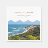 Martha's Vineyard Bruiloft Aangepaste Cocktail ser Servet (Voorkant)