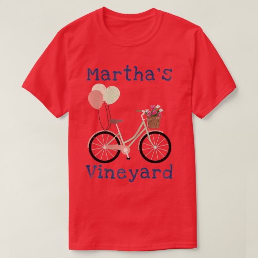 Marthas Vineyard Cape Cod Summer Vacation Bicycle T-shirt (Design voorkant)