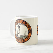 Martha's Vineyard-cirkelsticker Koffiemok (Voorkant links)