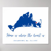 Martha's Vineyard Edgartown Housewarming Gift Poster (Voorkant)