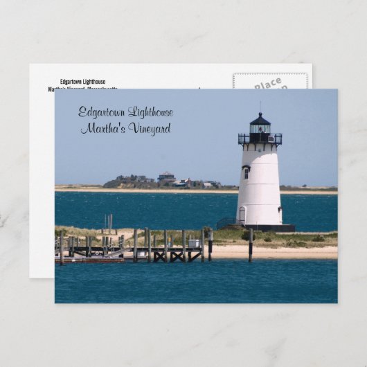 Martha's Vineyard, Edgartown Lighthouse Post Card Briefkaart (Voorkant / Achterkant)