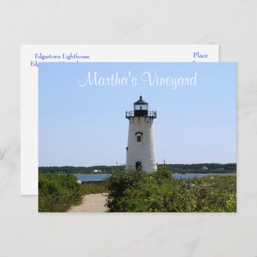 Martha's Vineyard Edgartown Lighthouse Post Card Briefkaart (Voorkant / Achterkant)