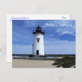 Martha's Vineyard Edgartown Lighthouse Post Card Briefkaart (Voorkant / Achterkant)