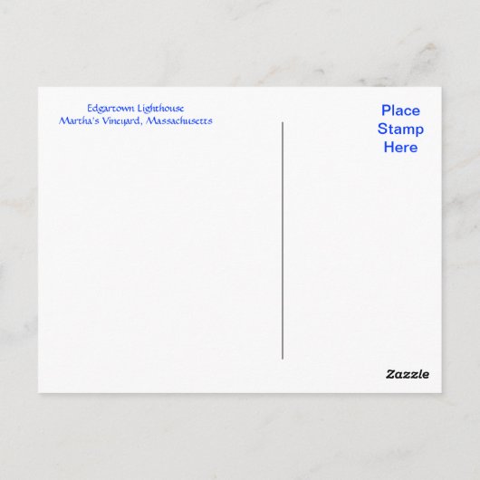 Martha's Vineyard, Edgartown Lighthouse Post Card Briefkaart (Achterkant)