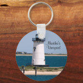 Martha's Vineyard Edgartown Lighthouse Sleutelhang Sleutelhanger (Voorkant)
