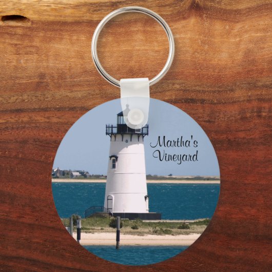 Martha's Vineyard Edgartown Lighthouse Sleutelhang Sleutelhanger (Voorkant)
