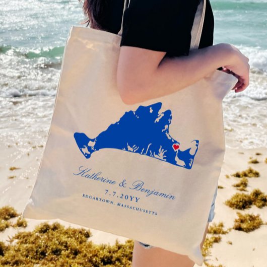 Martha's Vineyard Edgartown Marine Bruiloft Welkom Tote Bag