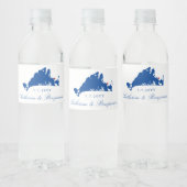 Martha's Vineyard Edgartown Navy Wedding Waterfles Etiket (Flessen)