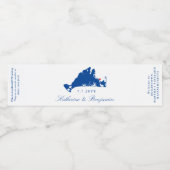 Martha's Vineyard Edgartown Navy Wedding Waterfles Etiket (Enkel label)
