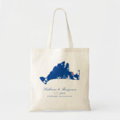 Martha's Vineyard Edgartown Navy Wedding Welcome Tote Bag (Voorkant)