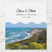 Martha's Vineyard Foto Bruiloft Wijn Label Etiket (Enkel label)