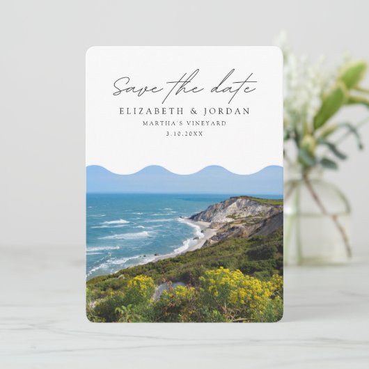 Martha's Vineyard Foto Save the Date Trouwkaart Kaart (Staand voorkant)
