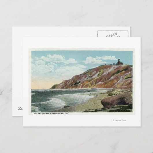 Martha's Vineyard, Gay Head Cliffs Uitzicht Briefkaart (Voorkant / Achterkant)