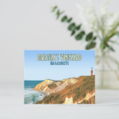 Marthas Vineyard Gay Head vuurtoren Massachusetts Briefkaart (Staand voorkant)