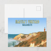 Marthas Vineyard Gay Head vuurtoren Massachusetts Briefkaart (Voorkant / Achterkant)