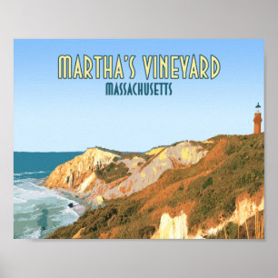 Marthas Vineyard Gay Head vuurtoren Massachusetts Poster
