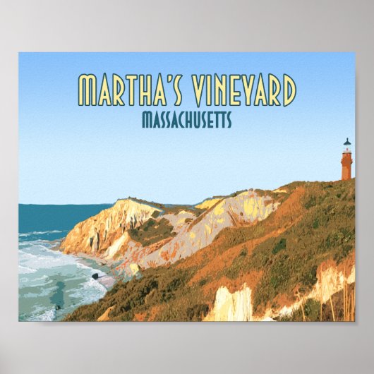 Marthas Vineyard Gay Head vuurtoren Massachusetts Poster (Voorkant)
