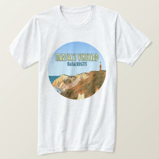 Marthas Vineyard Gay Head vuurtoren Massachusetts T-shirt (Design voorkant)