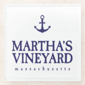 Martha's Vineyard Glazen Onderzetter (Voorkant)