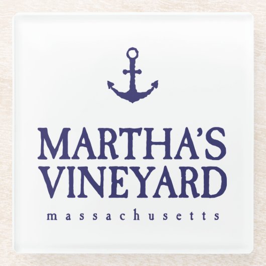 Martha's Vineyard Glazen Onderzetter (Voorkant)
